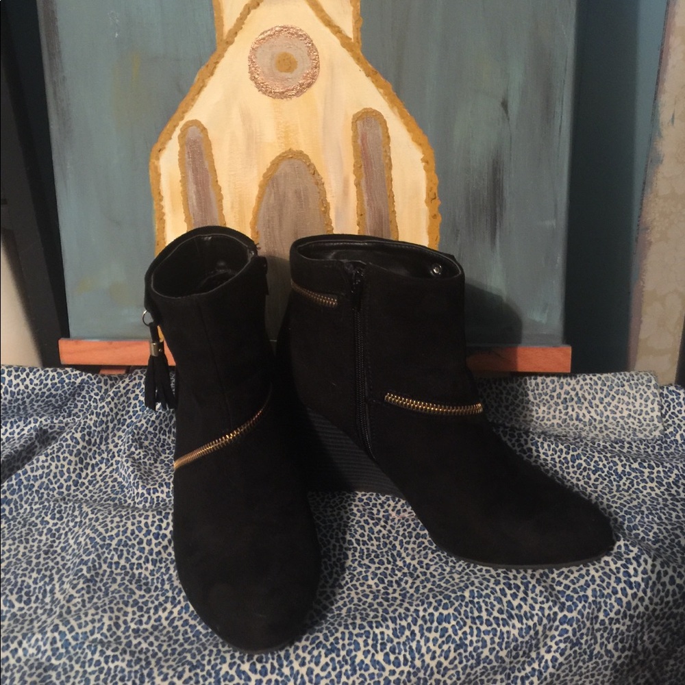 🌻Black Zippered Ankle Boots🌻